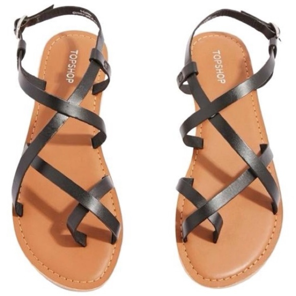 Topshop flat strappy sandals